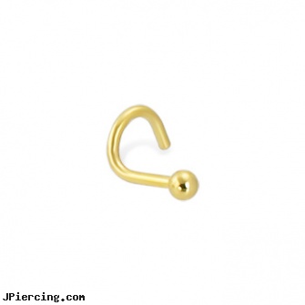 Gold Tone nose screw with ball, 18 ga, 22 gold nose rings, gold nipple stirrups jewelry, wholesale 14k gold belly ring, stone cock ring, birth stone