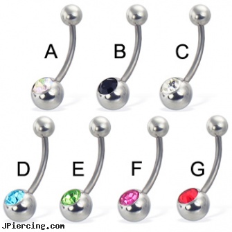 Jeweled belly button ring, 16 ga, 18g jeweled labrets, jeweled labrets, jeweled belly rings, rhinestone dimple ball charm belly ring, belly button rings logo