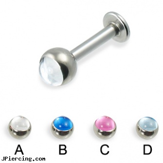 Labret with cabochon ball, 12 ga, vertical labret, labret ring, labret jewlery, body jewelry replacement balls, cock ball ring