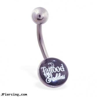 Logo belly button ring \"Tattooed Goddess\", tongue rings lips logo, belly button rings logo, logo eyebrow rings, belly button polyhedren ring, buy belly button jewelery