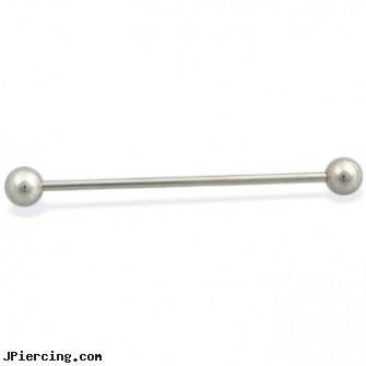 Long barbell (industrial barbell), 14 ga, how long will it take for tongue piercing to close, long island belly button piercing, how long does it take for tongue piercing to heal, eyebrow barbell, inch tongue barbells