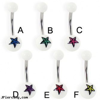Nautical star logo belly ring, gold nautical body jewelry, dangling nipple jewelry stars, star piercings, pornstars with tongue rings, logo labret