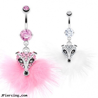 Navel ring with dangling furry jeweled fox head, infectin at navel piercing site, navel belly ring opal, navel piercing not healing, clit ring faq, glow stick tongue rings