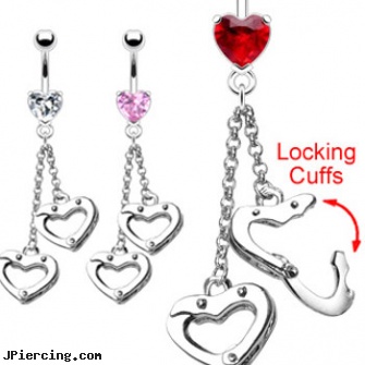 Navel ring with dangling heart locking cuffs, navel ring teen, free navel jewelry, navel piercing procedure, eyebrow rings and barabells, penis ring demonstration