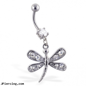 Navel ring with dangling jeweled dragonfly, navel piercing needle, navel piercing experiense, navel piercing keloid, heart shaped belly button ring, how to cock ring