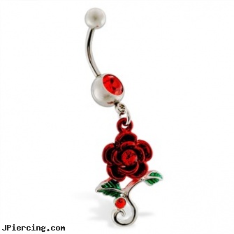 Navel ring with dangling red rose with gems, dry skin around navel peircing, navel ring starter twister wholesale, real diamond navel jewelry, dallas cowboys belly ring, cock ring and pictures