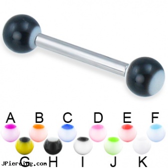 Panda ball straight barbell, 12 ga, silicone cock ring with balls, replacement balls for body jewellery, belly button ring balls, straight pin nose rings, straight onyx plugs
