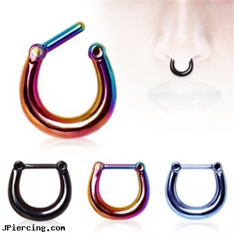 Plain Style Surgical Steel Septum Clicker Ring - 14G, complaints about piercing pagoda, ear piercing styles, western style tongue studs, styles of nose piercing, surgical steel belly rings