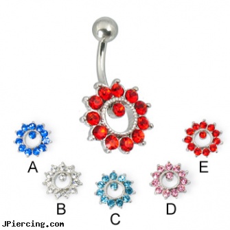 Ring of gems belly button jewelry, skull belly button ring, belly botton rings, clit pierce ring pictures, gems, gemstone belly button jewelry