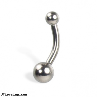Small plain belly button ring, 12 ga, small eyebrow piercing, small navel rings, small balled labret, complaints about piercing pagoda, web site on belly rings