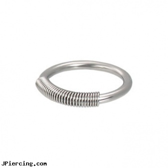 Spring wire captive ring, 16 ga, hardwire tattoo and body piercing studio, jewelry supplies gold ear wires, metal wire labret, body and jewelry and captive and beads, captive ring
