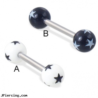 Star ball tongue ring, 14 ga, star belly button rings, star tatoos, pornstars with tongue rings, wholesale ball tounge rings, labret replacement balls