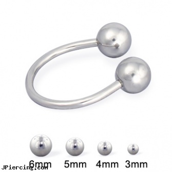 Steel Ball Circular Barbell, 16 Ga, buy steel lip ring, double steel cock rings, surgical steel belly rings, cock ring placement balls penis, captive ball