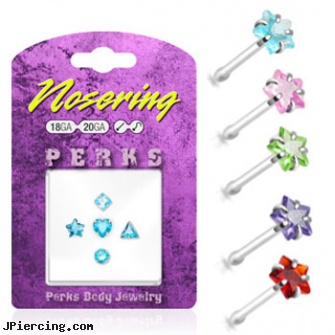 Sterling silver nose pin pack with 5 assorted shapes, 20 ga, sterling cock ring, sterling silver nipple rings, disney charms sterling silver, silver cock rings, nose ring retainer