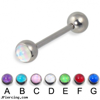 Straight barbell with hologram balls, 14 ga, straight pin nose rings, straight onyx plugs, internally threaded straight barbells, colored nipple barbells, clitoris barbells jewelry
