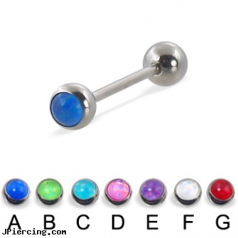 Straight barbell with hologram balls, 16 ga, straight onyx plugs, straight pin nose rings, internally threaded straight barbells, barbells and body piercings, spiral barbell