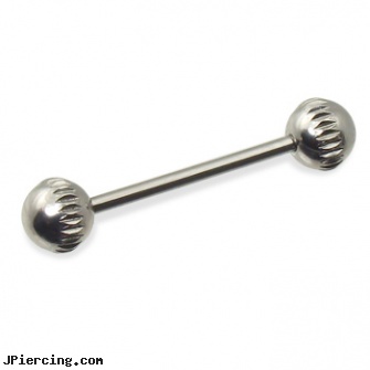 Straight barbell with notched balls, 16 ga, straight onyx plugs, internally threaded straight barbells, straight nose stud, inch tongue barbells, barbells