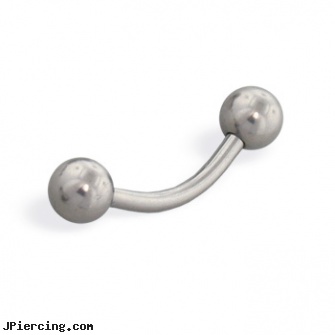 Titanium curved barbell, 14 ga, black titanium labret, titanium navel rings, solid titanium body jewelry, labret curved spike, piercings 6mm curved barbell