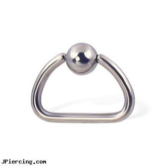 Titanium D-ring, 14 ga, titanium micro labret, 18 guage titanium labret, cheerleader belly rings titanium or sterling silver, fake lip ring, multiple piercing navel rings