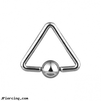 Triangle captive bead ring, 16 ga, triangle piercings, instructions for triangle piercing, female triangle piercings, captive beads, double captive ring body jewelry