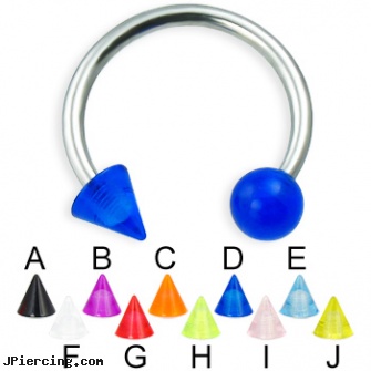 UV ball and cone titanium circular barbell, 14 ga, ball percing, baseball belly button rings, clit hood barbells balls, cone helix, silicone cock ring with balls