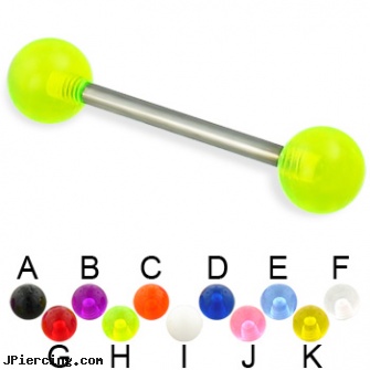 UV ball titanium straight barbell, 14 ga, body jewelry replacement balls, silicone cock ring with balls, micro ball labret stud, titanium body jewelry, titanium body jewelery