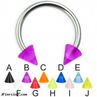 UV cone titanium horseshoe ring, 14 ga, helix cone, cone helix, silicone cock rings, black titanium labret, titanium jewelry