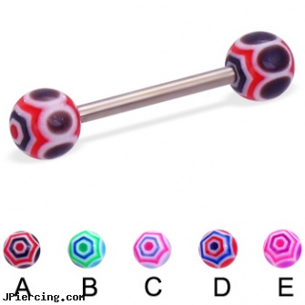Web ball titanium straight barbell, 14 ga, small balled labret, basketball belly button ring, cock ring effective placement balls, titanium labret, titanium navel piercing