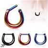 Plain Style Surgical Steel Septum Clicker Ring - 14G
