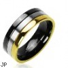 Solid Titanium with Gold Tone and Onyx Colored Edged Ring