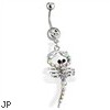 Steel Multi Paved Scorpion Dangling Belly Ring