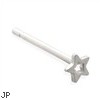 Sterling silver hollow star nose stud, 20 ga. Long tail for custom bend!