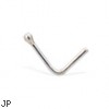 Sterling Silver L-Shaped Nose Pin With 1 Mm Ball