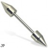 Straight barbell with spikes, 14 ga