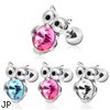 Surgical Steel Cute Owl with Gemmed Belly Cartilage Earring