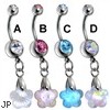 Surgical Steel Flower Prism Belly Ring