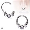 Surgical Steel Gemmed Trio Septum Clicker