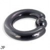 Titanium anodized black captive bead ring, 4 ga