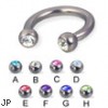 Titanium jeweled circular barbell, 10 ga