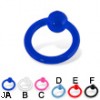 Transparent acrylic captive bead ring, 10 ga