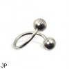 Twisted barbell with notched balls, 16 ga