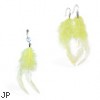 Yellow Feather Belly Ring and Earring Set