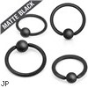 14G Matte Black Captive Bead Ring