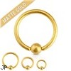 14G Matte Gold IP Over Surgical Steel Captive Bead Ring