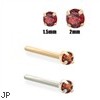 14K  Gold Garnet Red Diamond Nose Stud