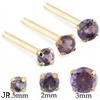 14K  Gold Long Customizable nose stud with Round Alexandrite