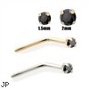 14K Gold Black Diamond Nose Pin