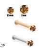 14K Gold Burn Orange Diamond Nose Bone