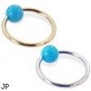 14K Gold Captive Ring with Turquoiseball