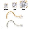 14K Gold Clear Diamond Nose Screw